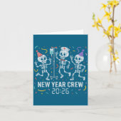 Nurse Skeleton New Year Crew 2026 Funny Er Icu Par カード (黄色い花)