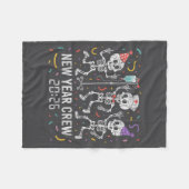 Nurse Skeleton New Year Crew 2026 Funny Er Icu Par フリースブランケット (正面(横))
