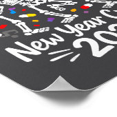 Nurse Skeleton New Year Crew 2026 Funny Er Icu Par ポスター (角)