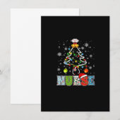 Nurse Stethoscope Christmas Tree Lights Nursing Cu 招待状 (正面/裏面)