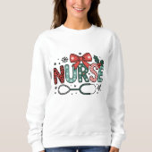 Nurse Stethoscope Cute Christmas スウェットシャツ (正面)