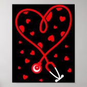 Nurse Stethoscope Heart Valentine's Day Nursing  ポスター (正面)