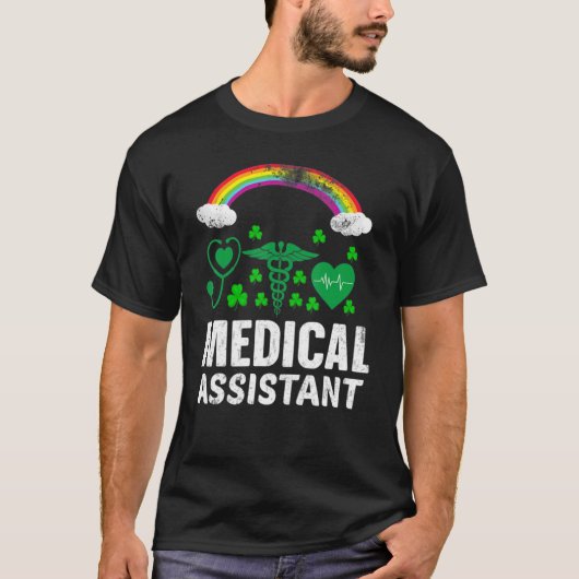 Nurse Stethoscope Rainbow Medical Assistant Saint  Tシャツ (正面)