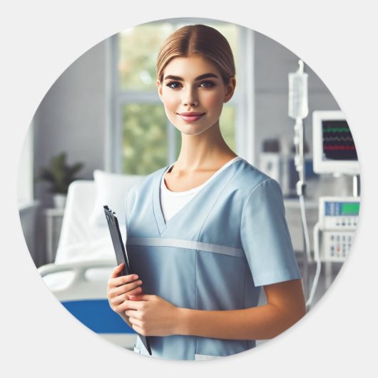 Nurse Stickers birthday  ラウンドシール (正面)