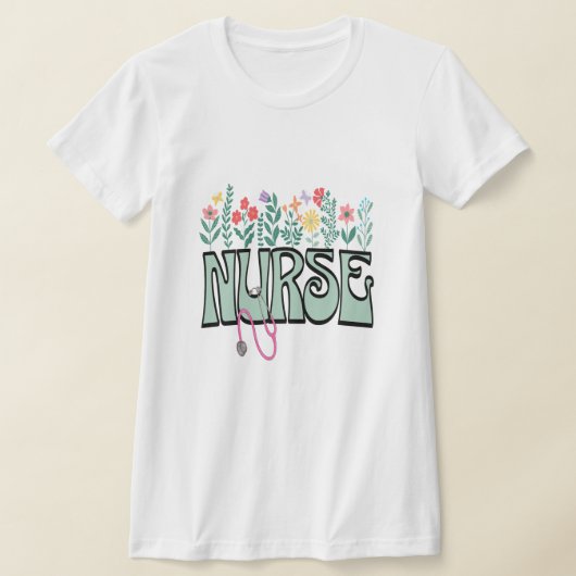 Nurse T-Shirt Healthcare Workers Tee Nurses Shirt Tシャツ (レイダウン)