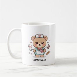 Nurse Teddy Bear – Custom Name Gift for Nurses  コーヒーマグカップ