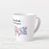 Nurse Typography with Stethoscope Medical Icons  カフェラテマグ (右アングル)