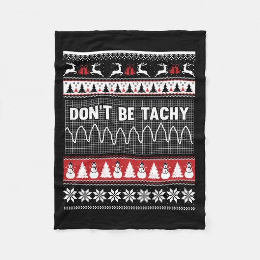 Nurse Ugly Christmas Sweater - Don't Be Tachy Long フリースブランケット (正面)