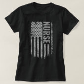 Nurse USA Flag Distressed design Tシャツ (デザイン正面)