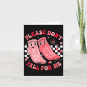 Nurse Valentine Non Slip Socks Please Don't Fall F カード (正面)