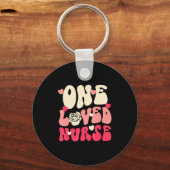 Nurse Valentine One Loved Nurse Happy Valentines D キーホルダー (正面)