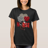 Nurse Valentine Stethoscope Nursing Valentines Day Tシャツ (正面)