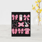 Nurse Valentines Day Coquette Bow Valentine Nurse  カード (黄色い花)