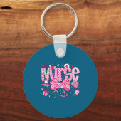 Nurse Valentine's Day Heart Stethoscope Er Icu Nic キーホルダー (正面)