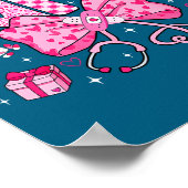 Nurse Valentine's Day Heart Stethoscope Er Icu Nic ポスター (角)