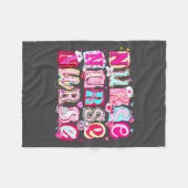 Nurse Valentines Stethoscope Valentine Nursing Gir フリースブランケット (正面(横))