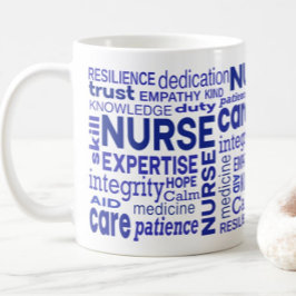 Nurse Values Blue Typography Appreciation コーヒーマグカップ