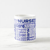 Nurse Values Blue Typography Appreciation コーヒーマグカップ (中央)