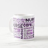Nurse Values Purple Typography Appreciation コーヒーマグカップ (正面左)