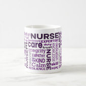 Nurse Values Purple Typography Appreciation コーヒーマグカップ (中央)