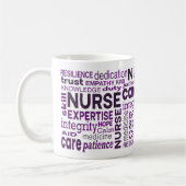 Nurse Values Purple Typography Appreciation コーヒーマグカップ (左)