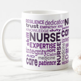 Nurse Values Purple Typography Appreciation コーヒーマグカップ