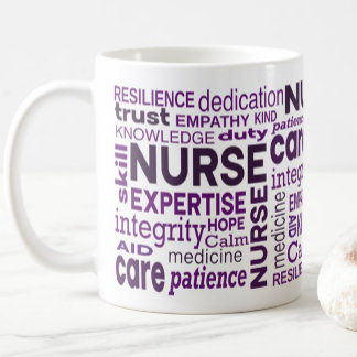 Nurse Values Purple Typography Appreciation コーヒーマグカップ
