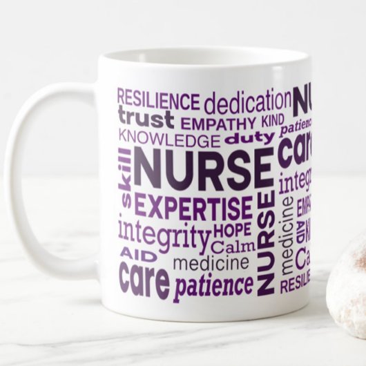 Nurse Values Purple Typography Appreciation コーヒーマグカップ