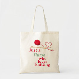 Nurse Who Loves Knitting Yarn Heart Design トートバッグ