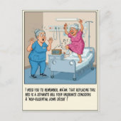 Nurse With Elderly Patient Dancing Get Well ポストカード (正面)