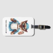 Nurse with funny text for cat lovers ラゲッジタグ (正面横)