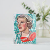 Nurse with health soap from 1930s era collage ポストカード (スタンド正面)