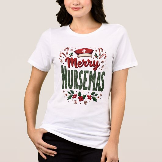 Nursemas Cozyメリー Christmas Gift forナース トライブレンドTシャツ (正面)