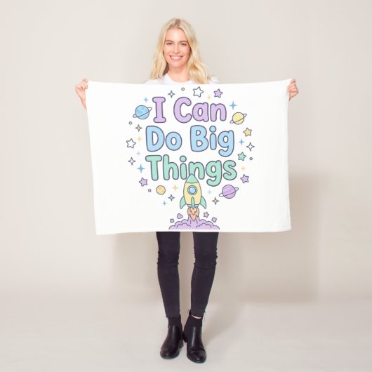 Nursery Confidence Affirmation I Can Do Big Things フリースブランケット (インサイチュ)