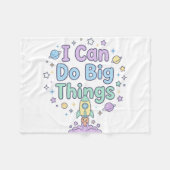 Nursery Confidence Affirmation I Can Do Big Things フリースブランケット (正面(横))