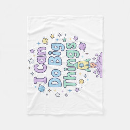 Nursery Confidence Affirmation I Can Do Big Things フリースブランケット