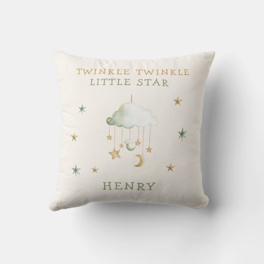 Nursery Decor Twinkle Little Star Celestial Theme  クッション (裏面)