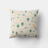 Nursery/Kids’ Room Pillow | Cars Trucks Trains クッション (裏面)