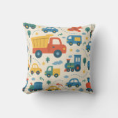 Nursery/Kids’ Room Pillow | Cars Trucks Trains クッション (正面)