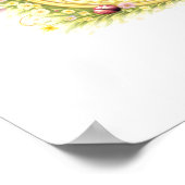 Nursery Letter U Baby Chipmunk Initial Gold Floral ポスター (角)