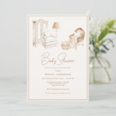 Nursery Neutral Baby Shower Invitation 招待状 (スタンド正面)