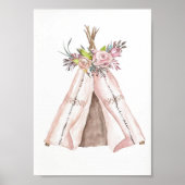 Nursery Poster - Woodland Teepee ポスター (正面)