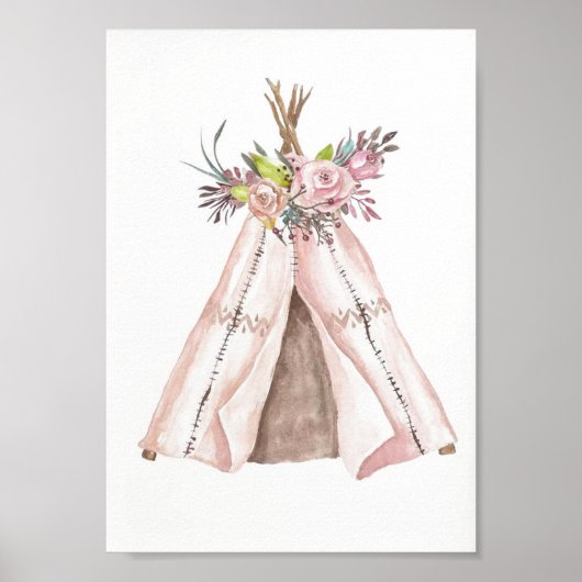 Nursery Poster - Woodland Teepee ポスター (正面)
