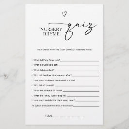 Nursery Rhyme Quiz Game