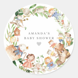 Nursery Rhymes Baby Shower ラウンドシール