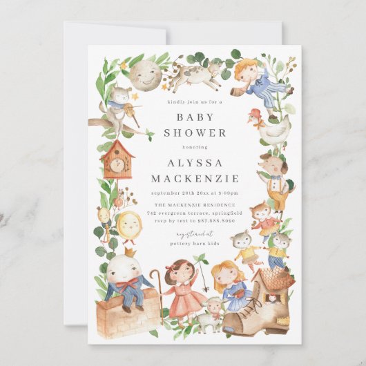 Nursery Rhymes Baby Shower Invitation 招待状 (正面)
