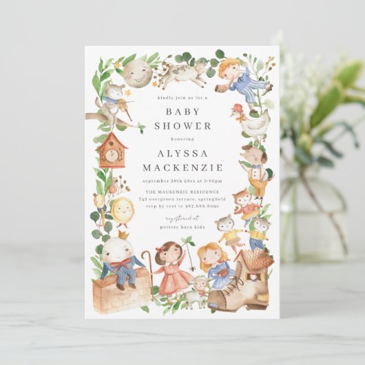 Nursery Rhymes Baby Shower Invitation 招待状 (スタンド正面)
