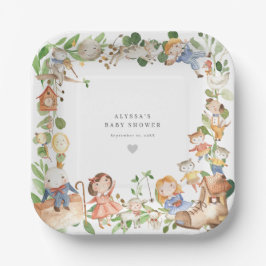 Nursery Rhymes Baby Shower Paper Plates ペーパープレート