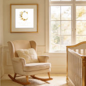 Nursery Romantic Floral C Letter Gold Effect ポスター