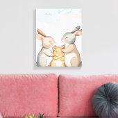  Nursery Wall Art - キャンバスプリント - ウサギの家族 (インサイチュ (リビング))